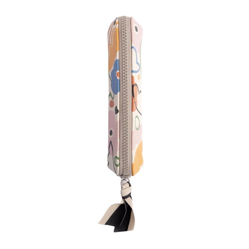 CAROLINE GARDNER Slim Pencil / Makeup Case with Monochrome Stripe Lining - Waha Lifestyle