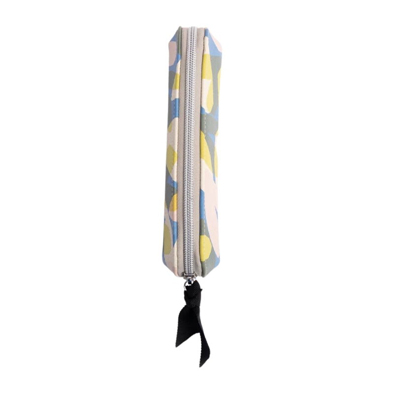 CAROLINE GARDNER Slim Pencil / Makeup Case with Monochrome Stripe Lining - Waha Lifestyle
