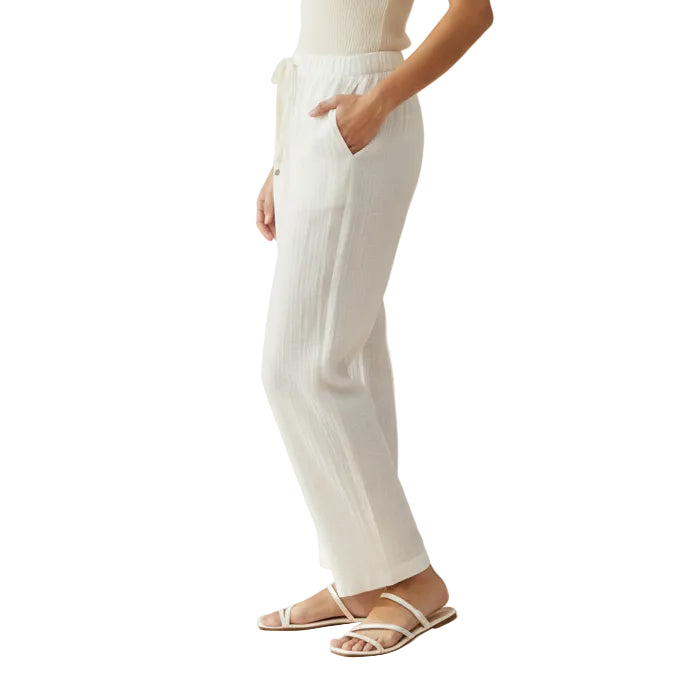 HAWA Stella Cotton Pants With Elastic Waist - Off - white - Waha Lifestyle