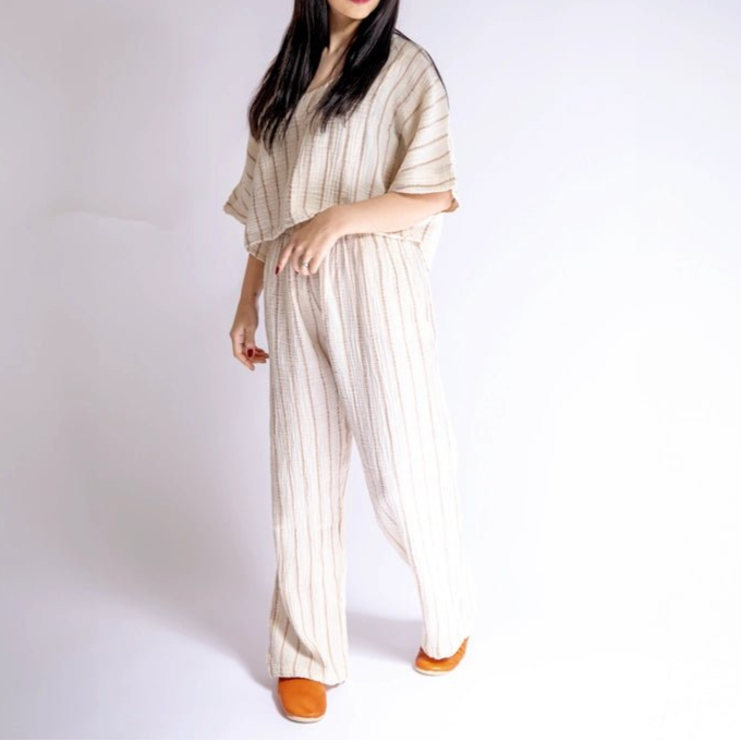 HAWA Sundown Stripe 2 - Piece Cotton Set - Copper - Waha Lifestyle