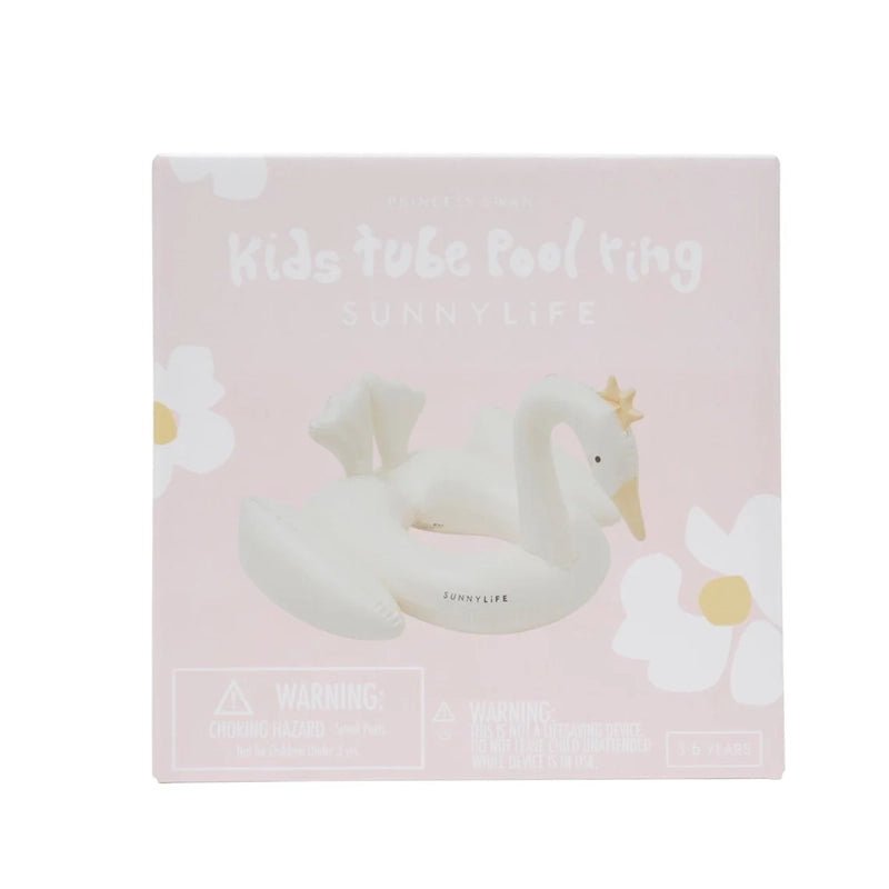 Inflatable Kids Pool Ring Float for Swimming and Water Play - Princess Swan