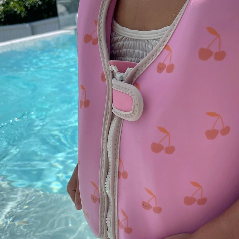 Inflatable Swim Vest For Kids - Cotton Candy Cherry