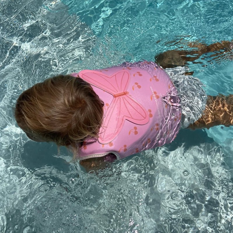 Inflatable Swim Vest For Kids - Cotton Candy Cherry