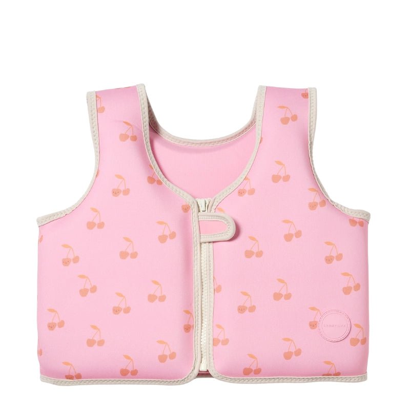 Inflatable Swim Vest For Kids - Cotton Candy Cherry