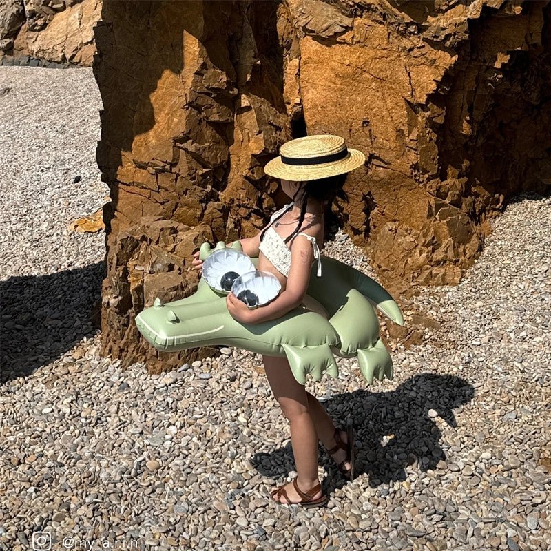 Kids Tube Pool Ring - Cookie the Croc Khaki