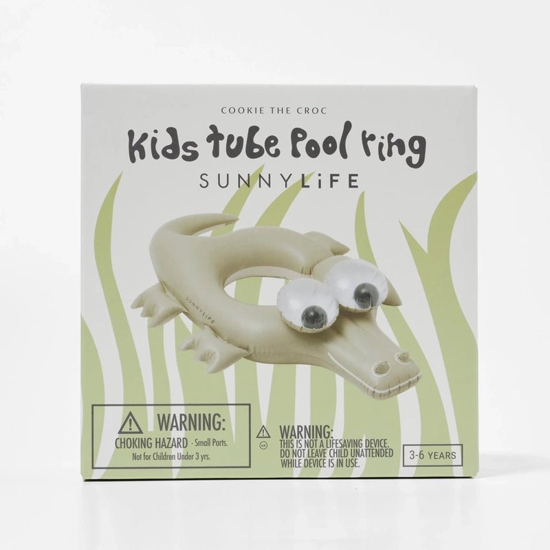 Kids Tube Pool Ring - Cookie the Croc Khaki