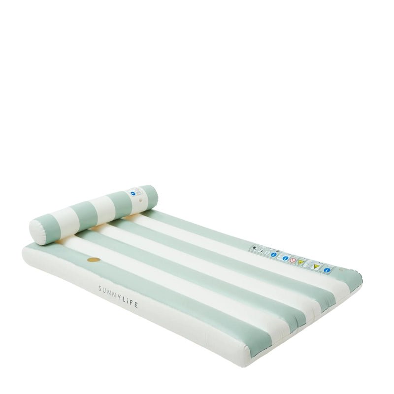 Luxe Lilo Inflatable Pool Float - Green Stripe