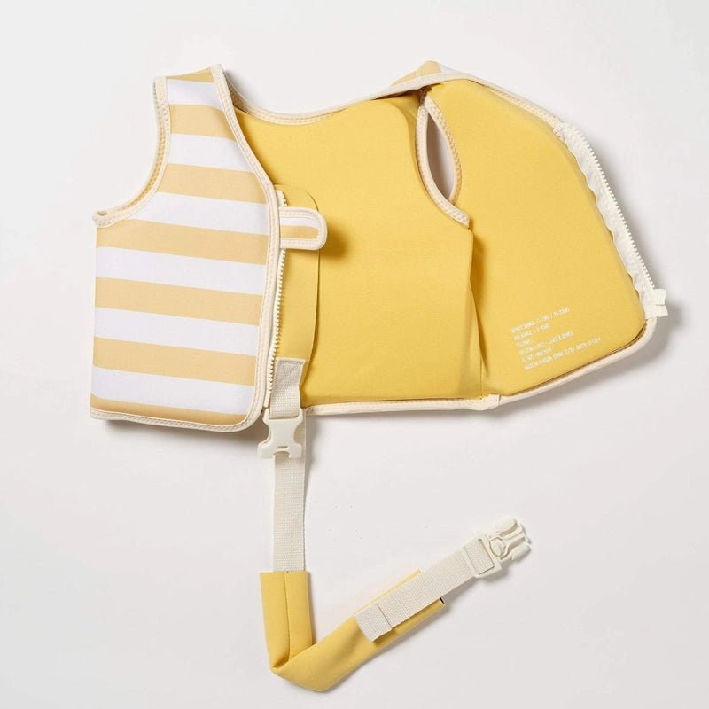 SUNNYLIFE Swim Vest For Kids - Sammy the Seagull Mustard Stripe in Kuwait - Waha Lifestyle