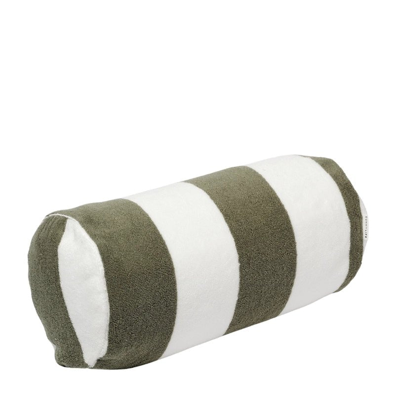 The Vacay Olive Stripe Cotton Beach Pillow