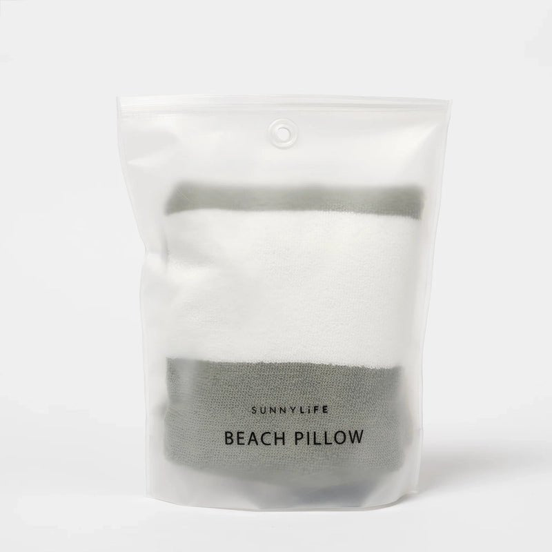 The Vacay Olive Stripe Cotton Beach Pillow
