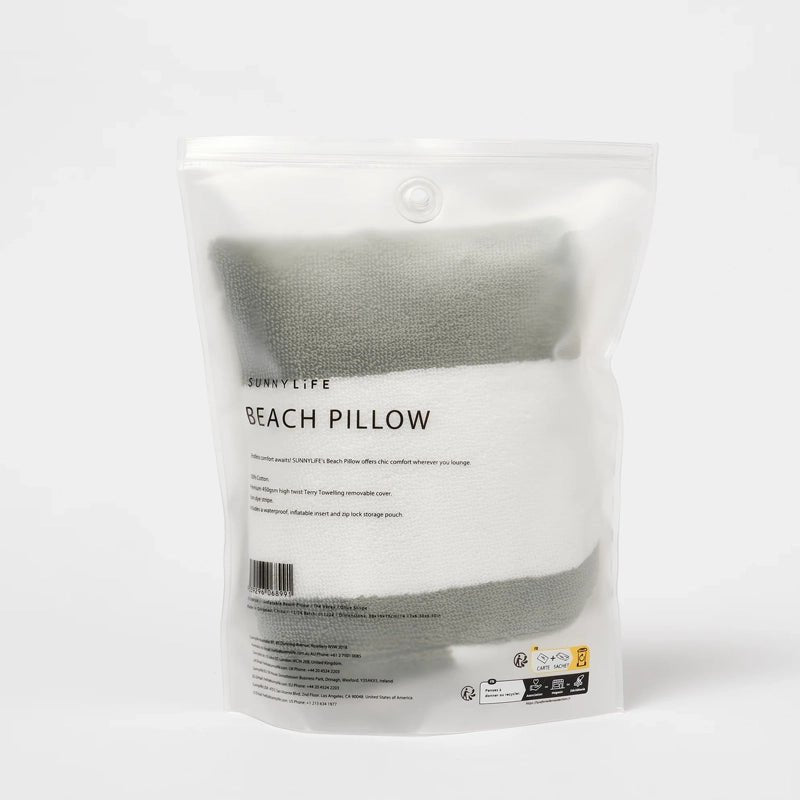 The Vacay Olive Stripe Cotton Beach Pillow