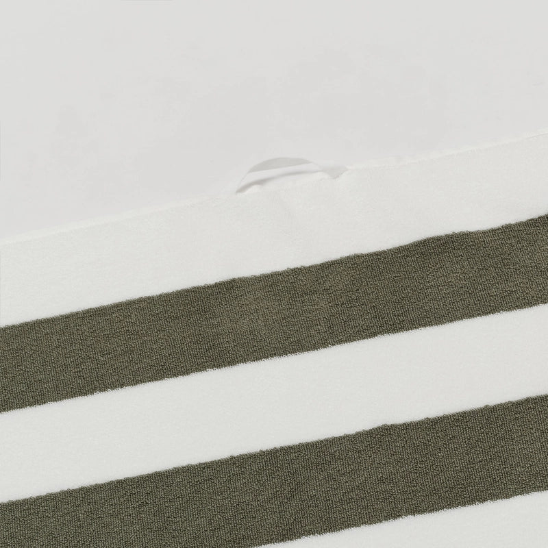 The Vacay Olive Stripe Luxe Cotton Towel