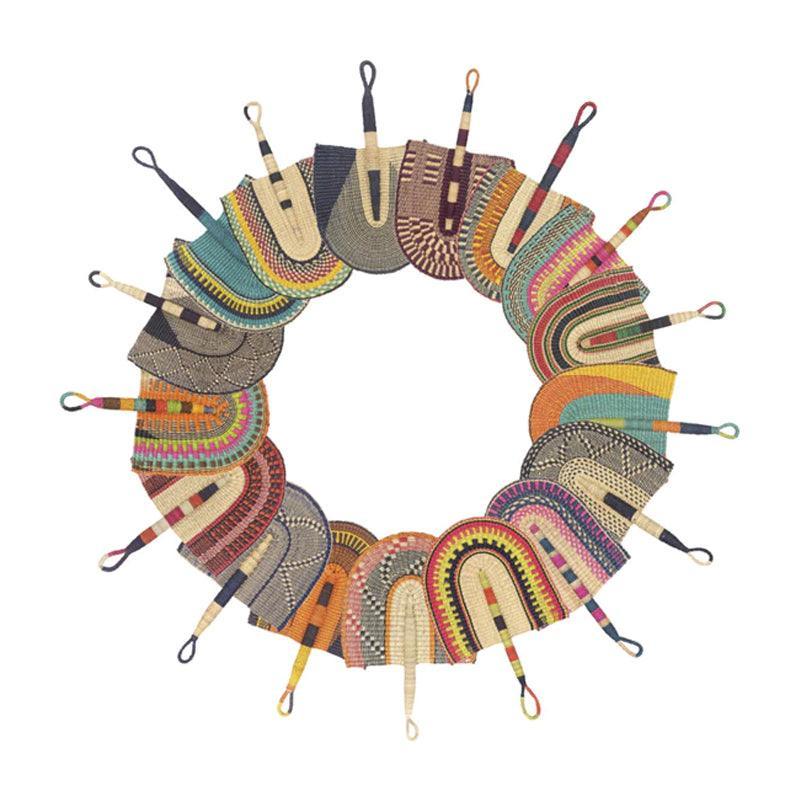 The Basket Room Bolga Decorative Handwoven Fans - Assorted Colors - Waha Lifestyle