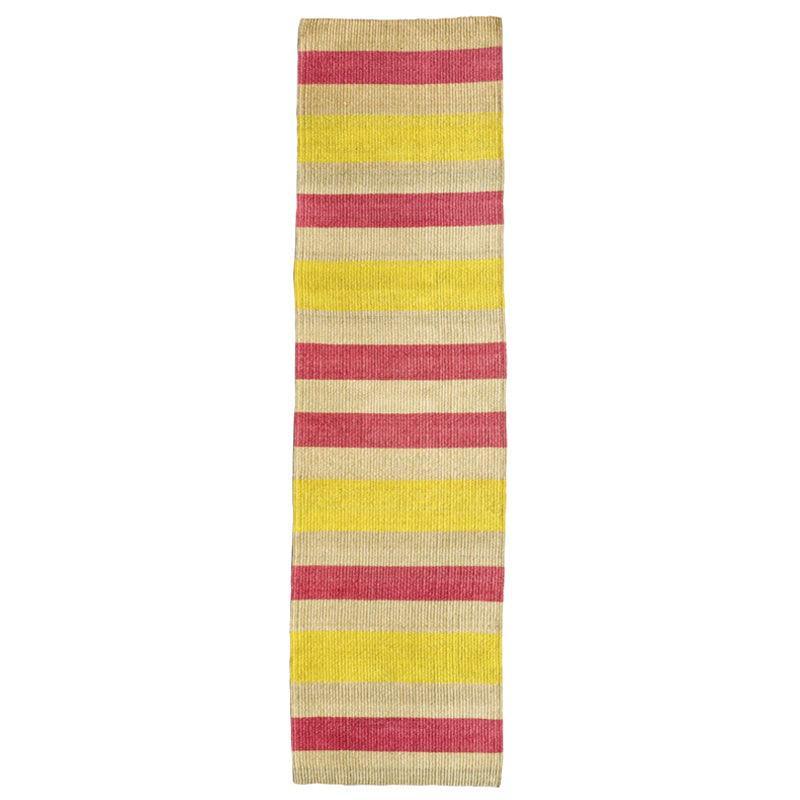 The Basket Room Makali Woven Sisal Floor Runner - Pink & Yellow - Waha Lifestyle