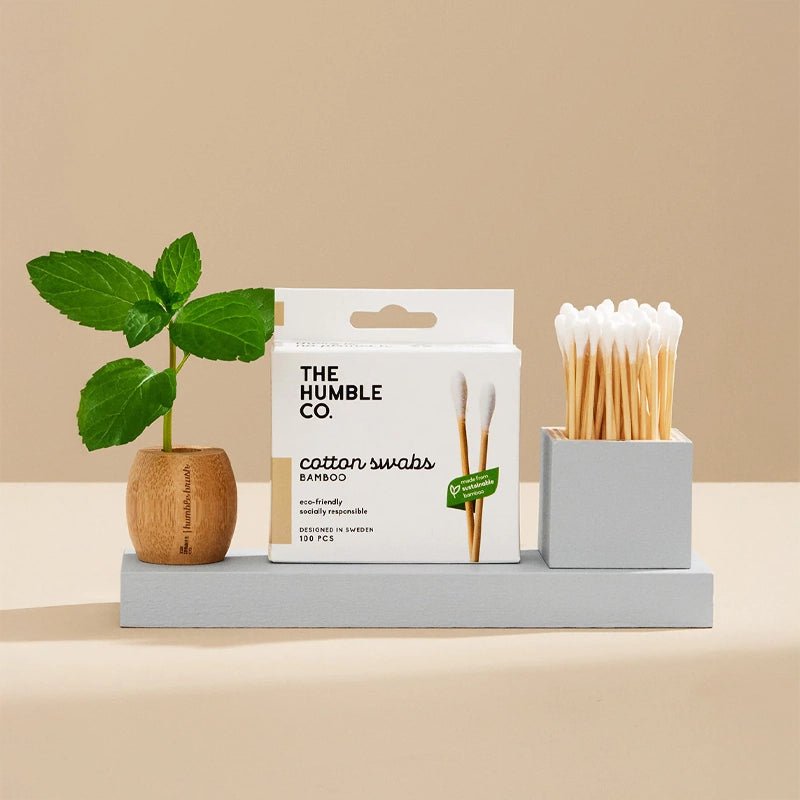 Natural Bamboo Cotton Swabs – Soft White Ear Cleaning Sticks