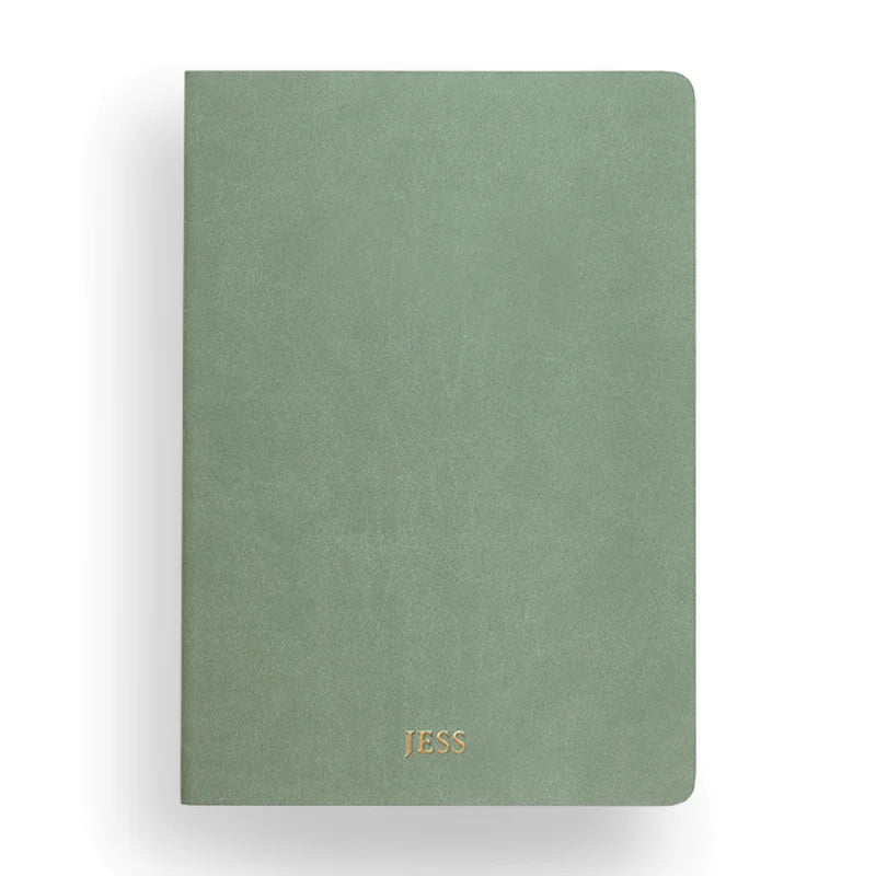 Soft-Touch Lined Notebook with Elastic Closure & Back Pocket - 160 Pages
