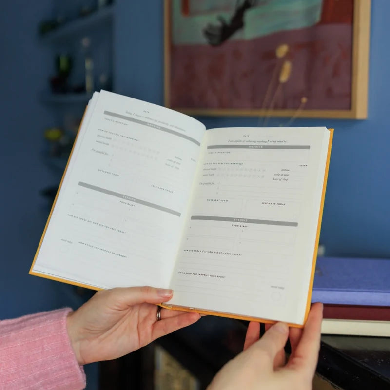 6-Month Undated Wellness Journal with Cloth Hardcover - A5