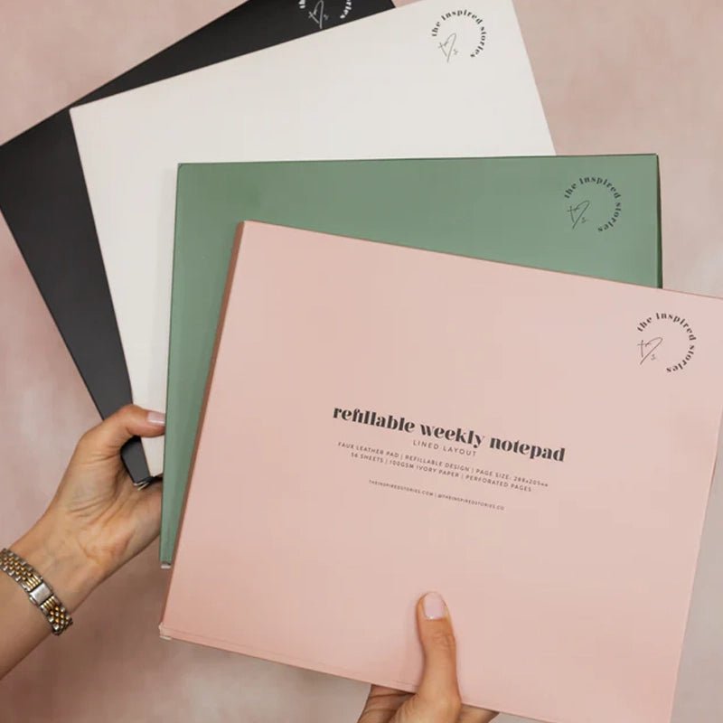 THE INSPIRED STORIES Refillable Lined Weekly Notepad in Kuwait - Waha Lifestyle