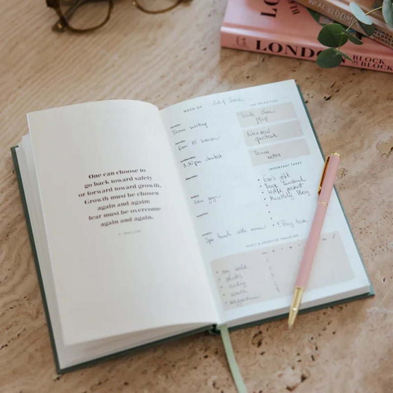 Undated Daily Planner with Fabric Hardcover - New Edition