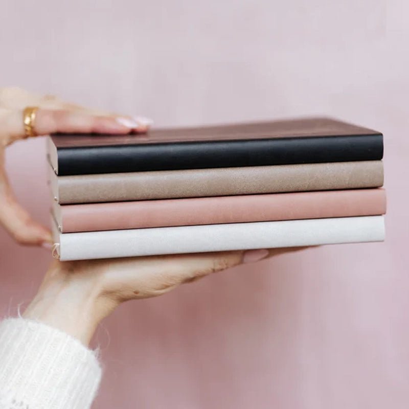 Undated Daily Planner with Faux Leather Hardcover