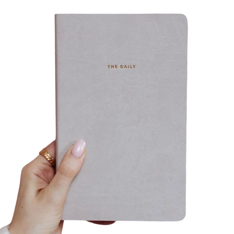 Undated Daily Planner with Faux Leather Hardcover
