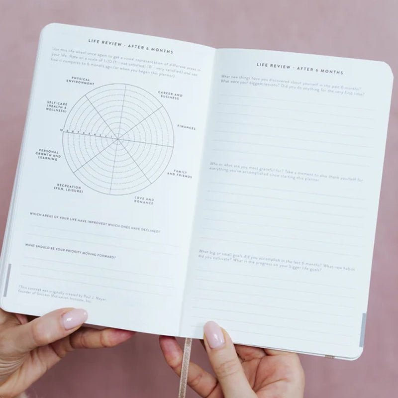 Undated Daily Planner with Faux Leather Hardcover
