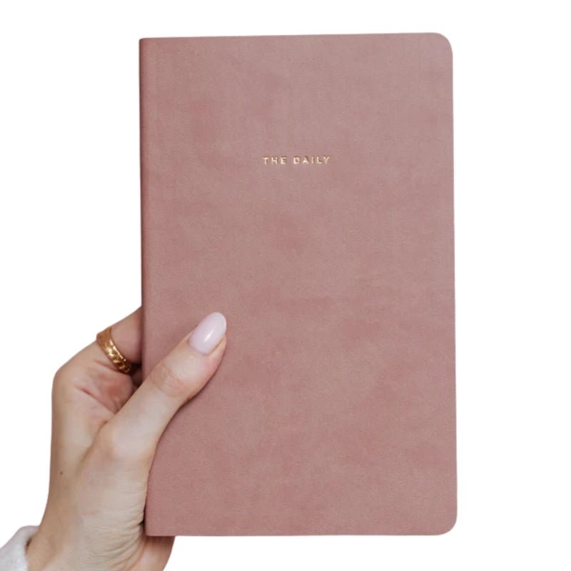 Undated Daily Planner with Faux Leather Hardcover