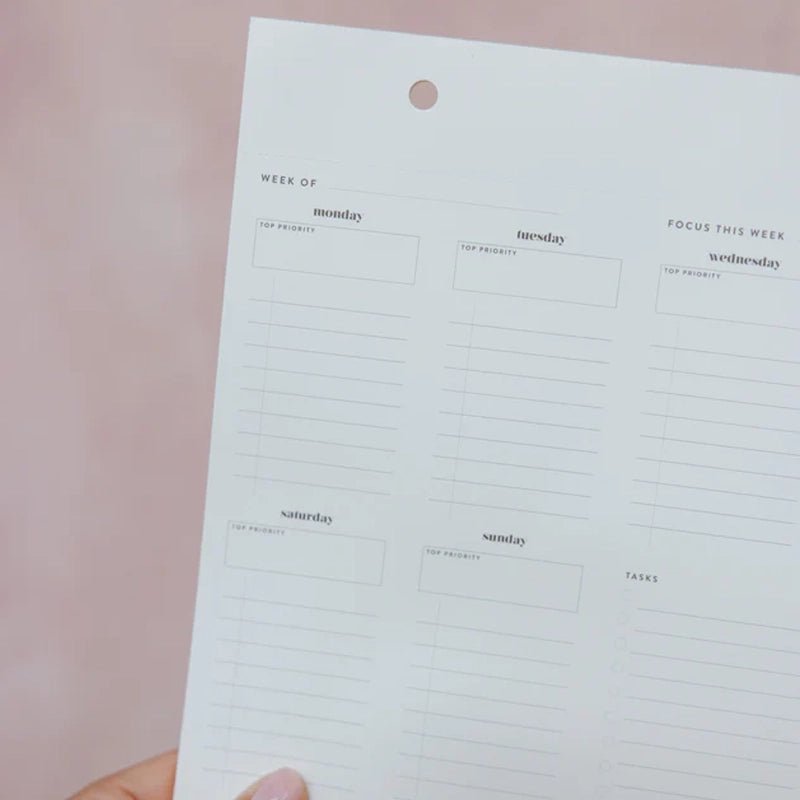 Weekly Lined Notepad Refill - 56 pages