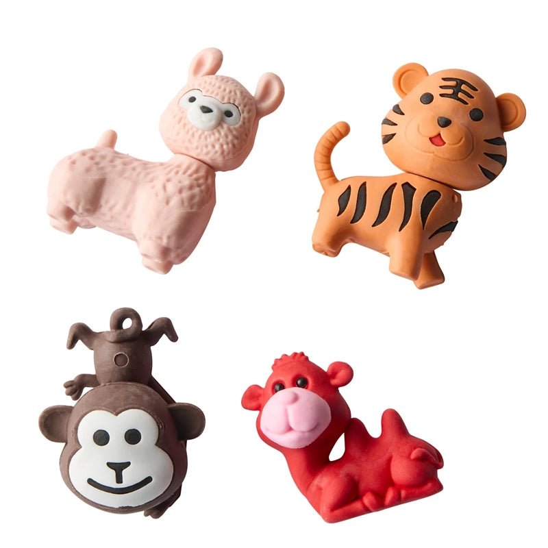 Wild Animal-Shaped Eraser Set for Kids – 4pcs