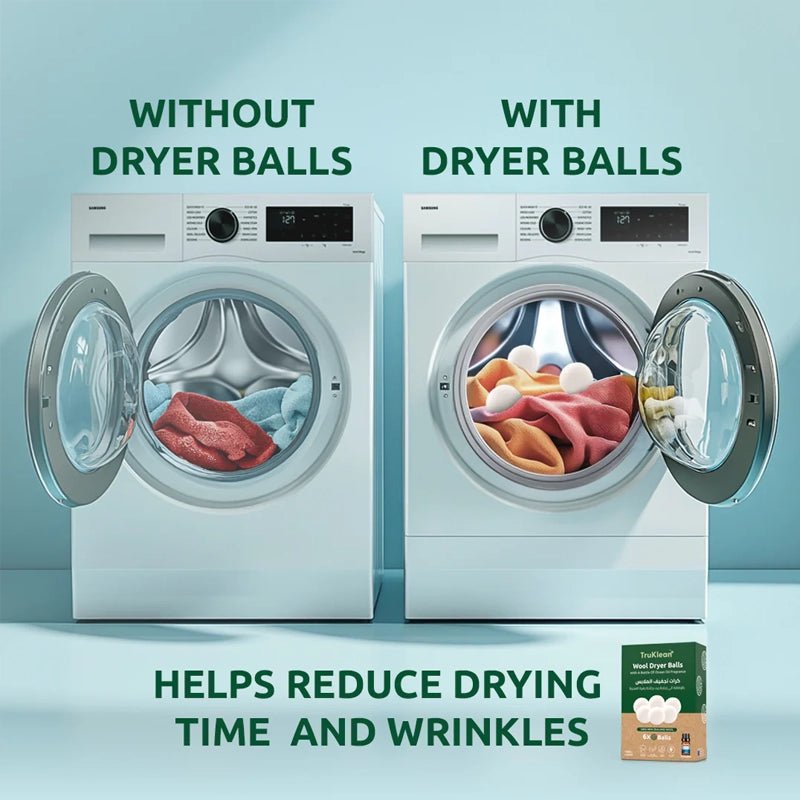 TRUKLEAN Organic Reusable New Zealand Wool Dryer Balls - Set of 6 in Kuwait - Waha Lifestyle