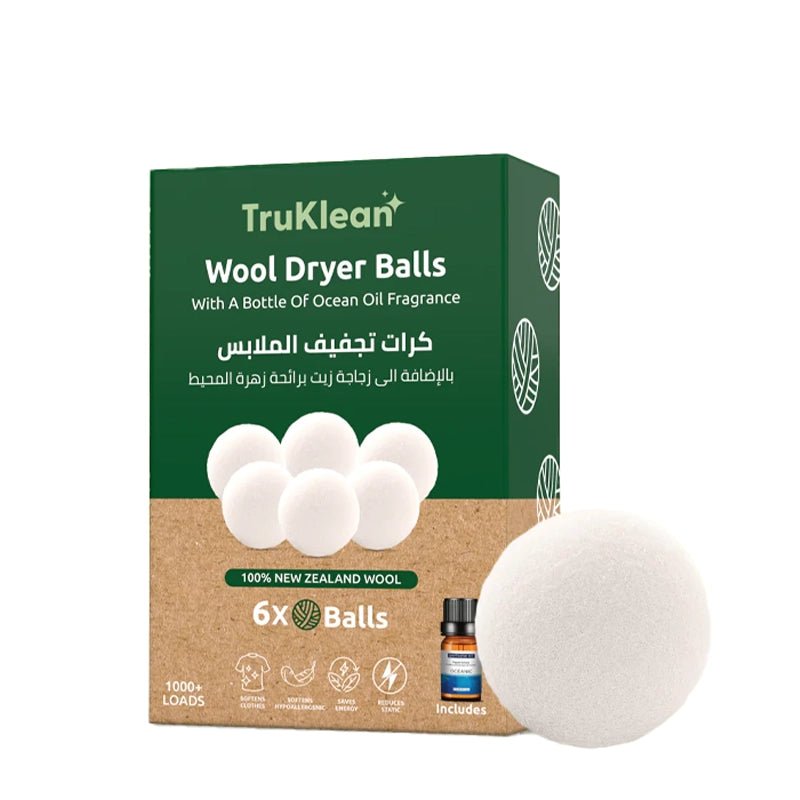Organic Reusable New Zealand Wool Dryer Balls - Set of 6
