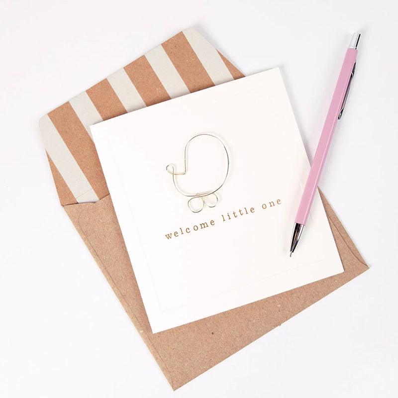 Wire Pram New Baby Born Card - Waha Lifestyle