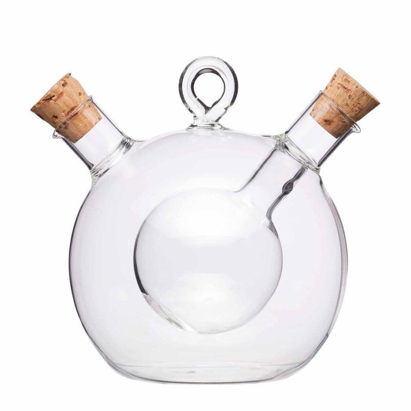 World of Flavours Italian 2 in 1 Oil & Vinegar Round Bottle - 350ml / 70ml - Waha Lifestyle