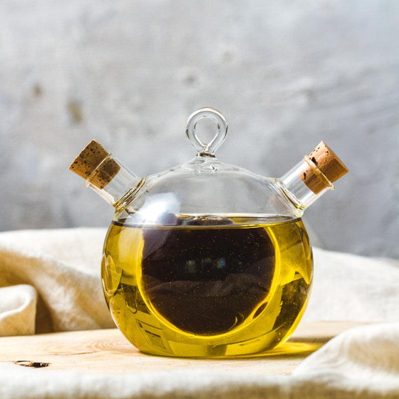 World of Flavours Italian 2 in 1 Oil & Vinegar Round Bottle - 350ml / 70ml - Waha Lifestyle