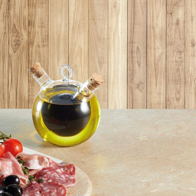 World of Flavours Italian 2 in 1 Oil & Vinegar Round Bottle - 350ml / 70ml - Waha Lifestyle