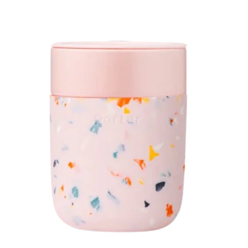 Portable Ceramic Mug with Protective Silicone Sleeve & Lid - 355ml