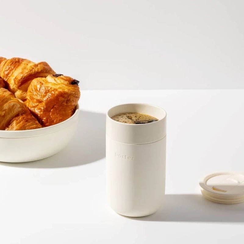 Portable Ceramic Mug with Protective Silicone Sleeve & Lid - 473ml