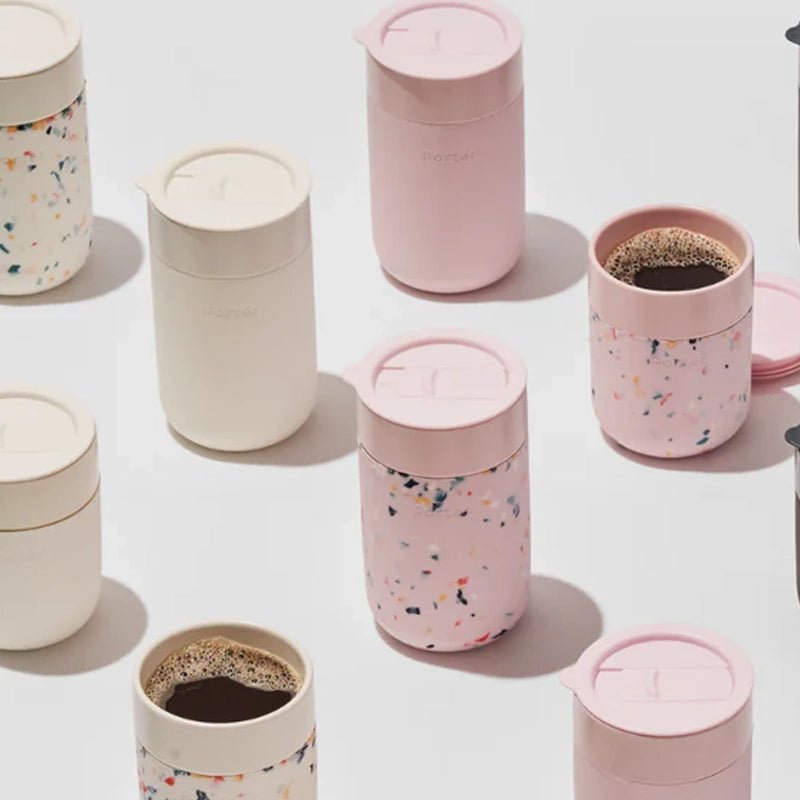 Portable Ceramic Mug with Protective Silicone Sleeve & Lid - 473ml