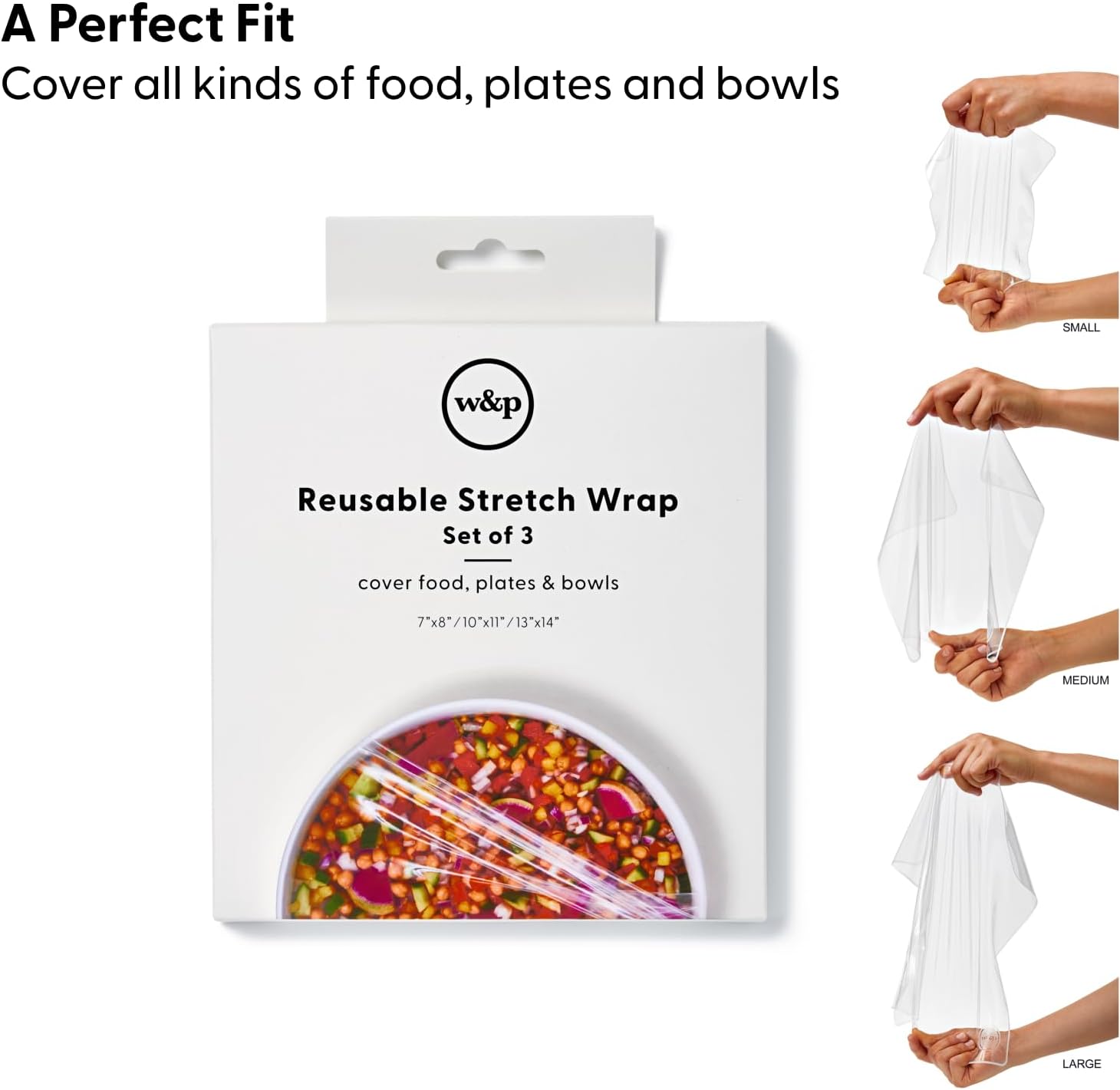 W&P Reusable Silicone Stretch Wraps - 3pcs in Kuwait - Waha Lifestyle