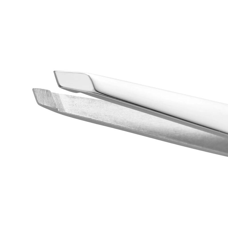 Classic Inox Stainless Steel Slanted Tweezers for Precision Eyebrow Grooming