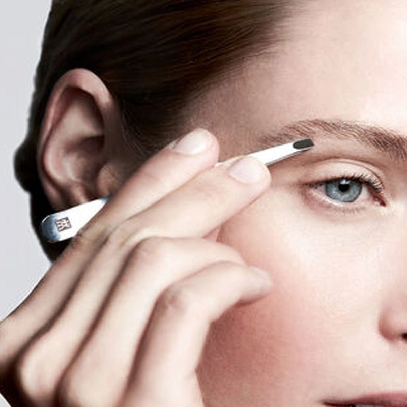 Classic Inox Stainless Steel Slanted Tweezers for Precision Eyebrow Grooming