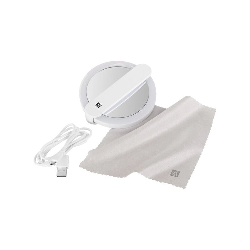 Rechargeable LED Makeup & Travel Mirror with 360° Rotation
