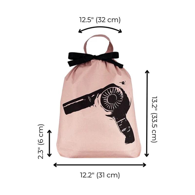 100% Cotton Hair Dryer Travel Bag - Pink/Blush - Waha Lifestyle