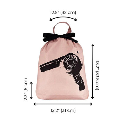 100% Cotton Hair Dryer Travel Bag - Pink/Blush - Waha Lifestyle