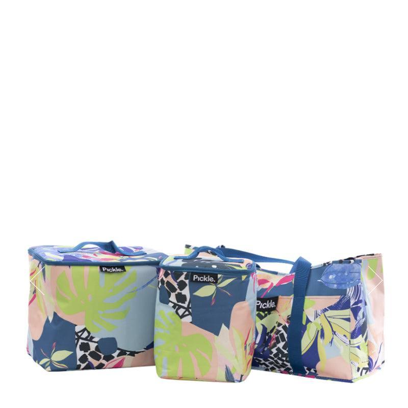 3 - in - 1 Water - Resistant Picnic Bag Set - Tiger Lily Print - Waha Lifestyle