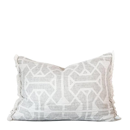 Also Home Tibble Linen &amp; Cotton Pillow - Grey &amp; Beige