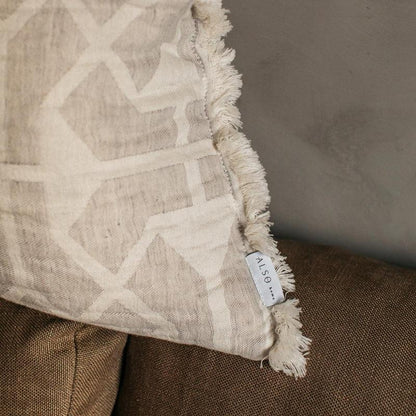 Also Home Tibble Linen &amp; Cotton Pillow - Grey &amp; Beige