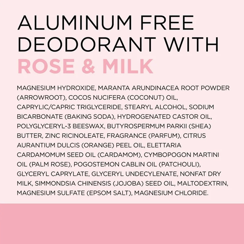 Aluminum Free Deodorant with Rose &amp; Milk - 75g