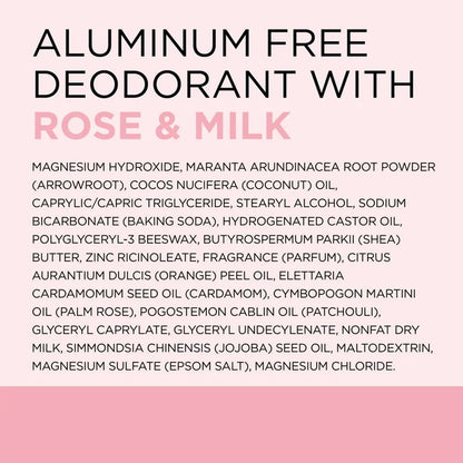 Aluminum Free Deodorant with Rose &amp; Milk - 75g