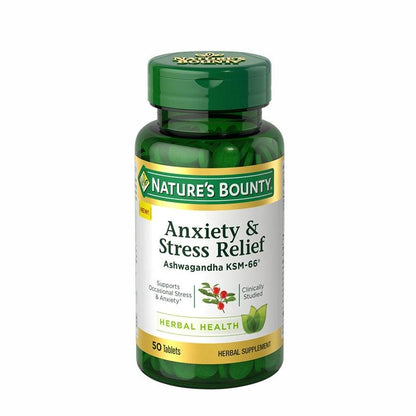 Anxiety and Stress Relief, Ashwagandha KSM-66 Tablets - 50pcs